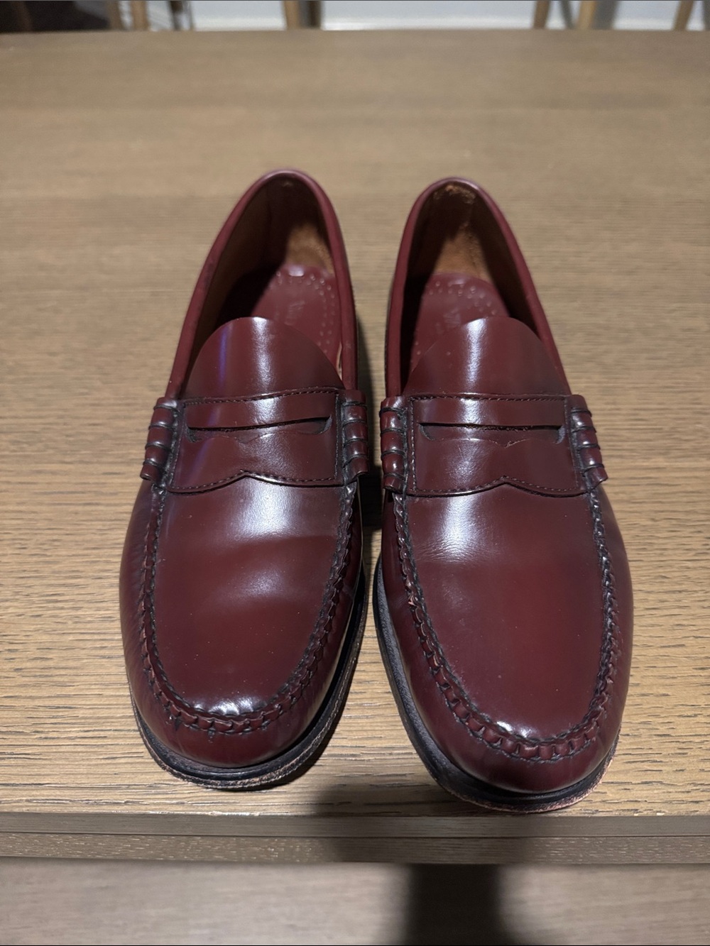 Weejuns Burgundy Leather Penny Loafers for Men